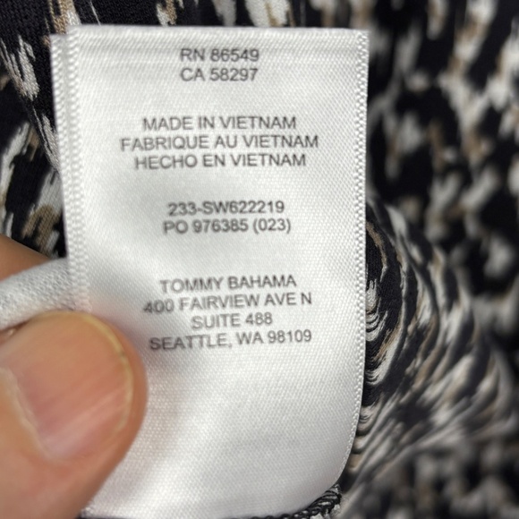 Tommy Bahama Women's Short Sleeve Midi Dress Sz L A-line Stretch Comfort Resort - Picture 7 of 10